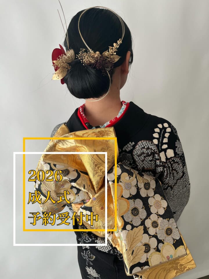 宝塚・逆瀬川の成人式向け和装ヘアで艶やかに仕上げるイメージ